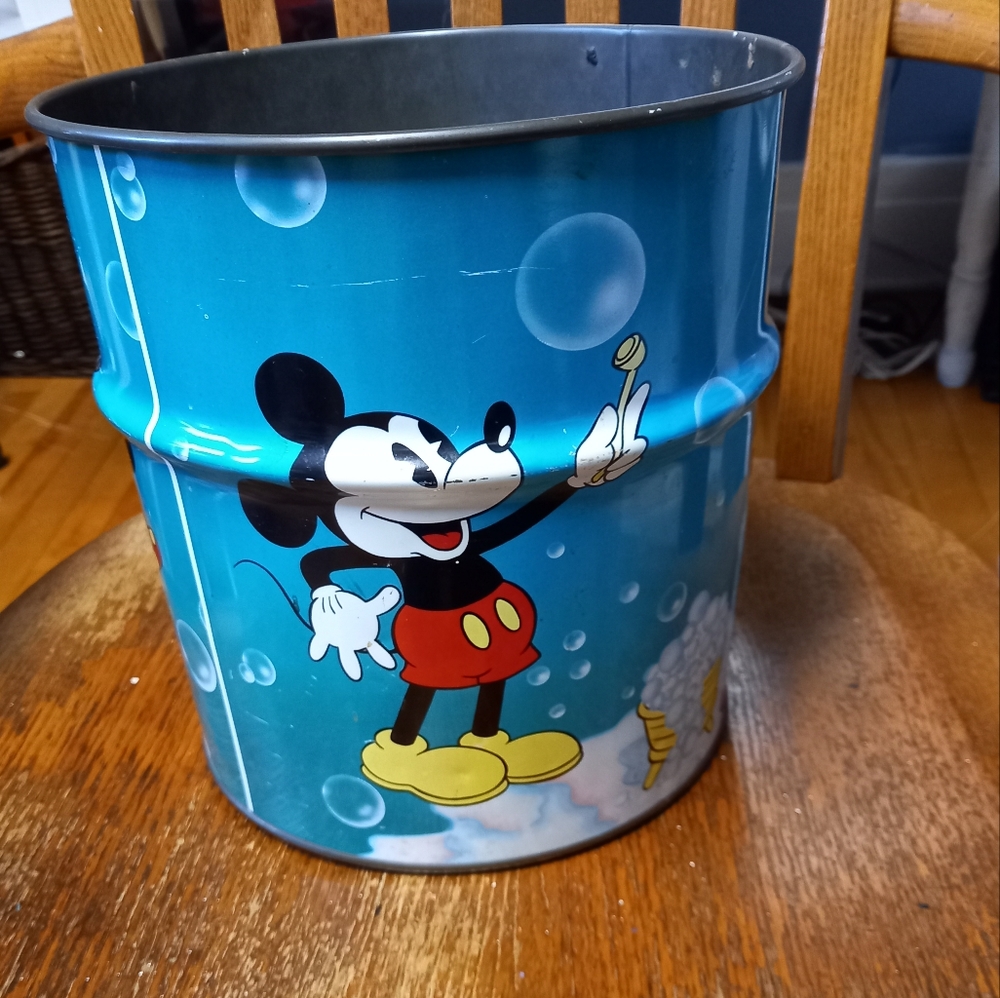 Rare Vintage Walt Disney Mickey Minnie Mouse Metal Bucket - Picture 11 of 12